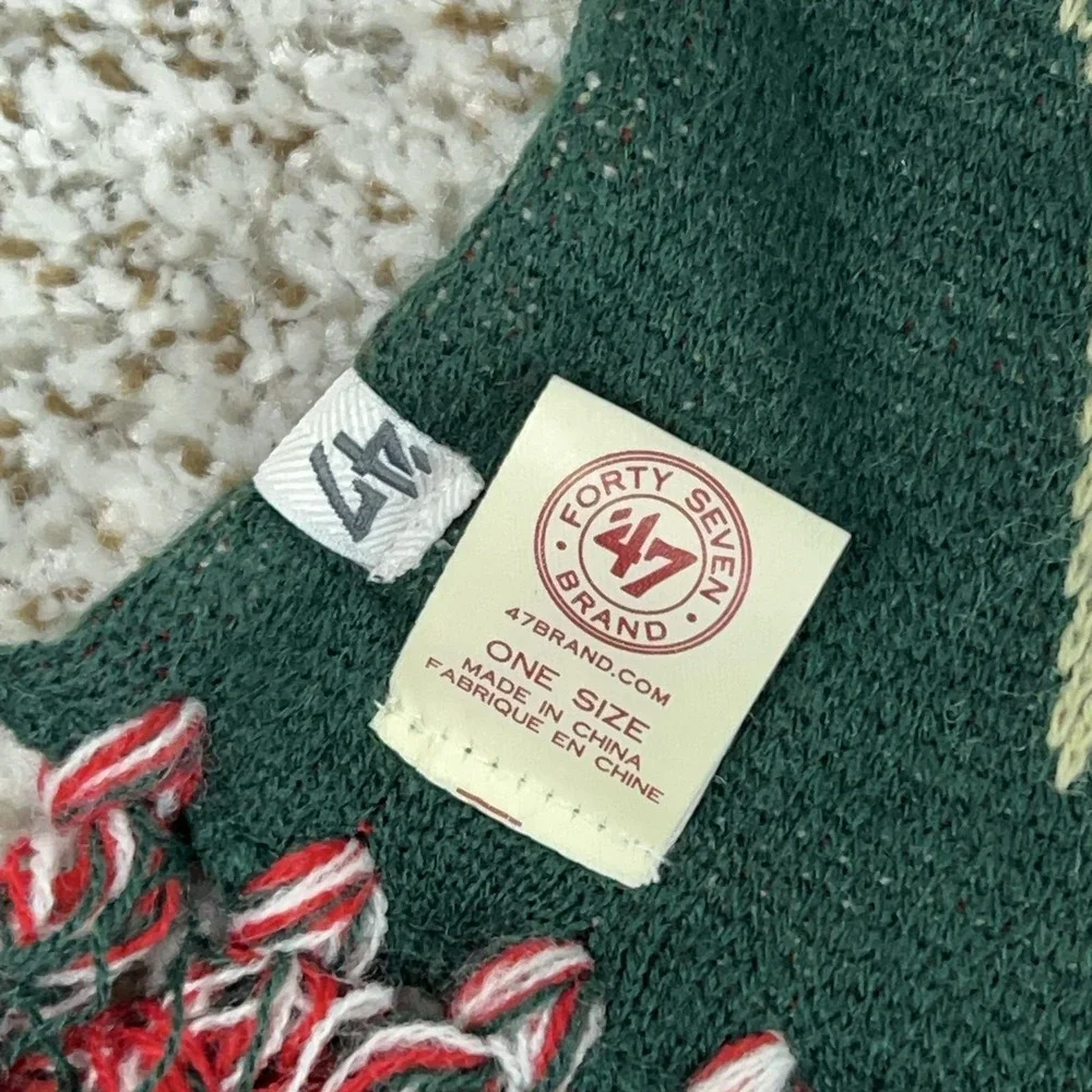 Minnesota Wild Scarf Mens One Size Green NHL Hockey 47 Knit Fringe Winter Logo